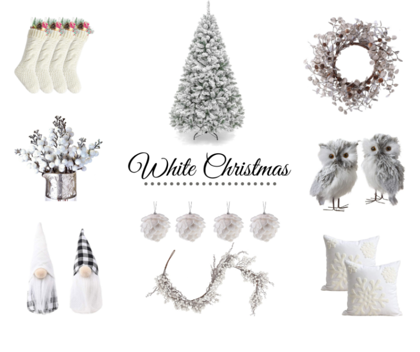 White Christmas Decor on a Budget